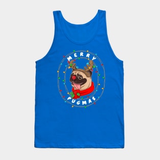 Funny Cute Pug Cool Merry Pugmas Christmas Gift Tank Top